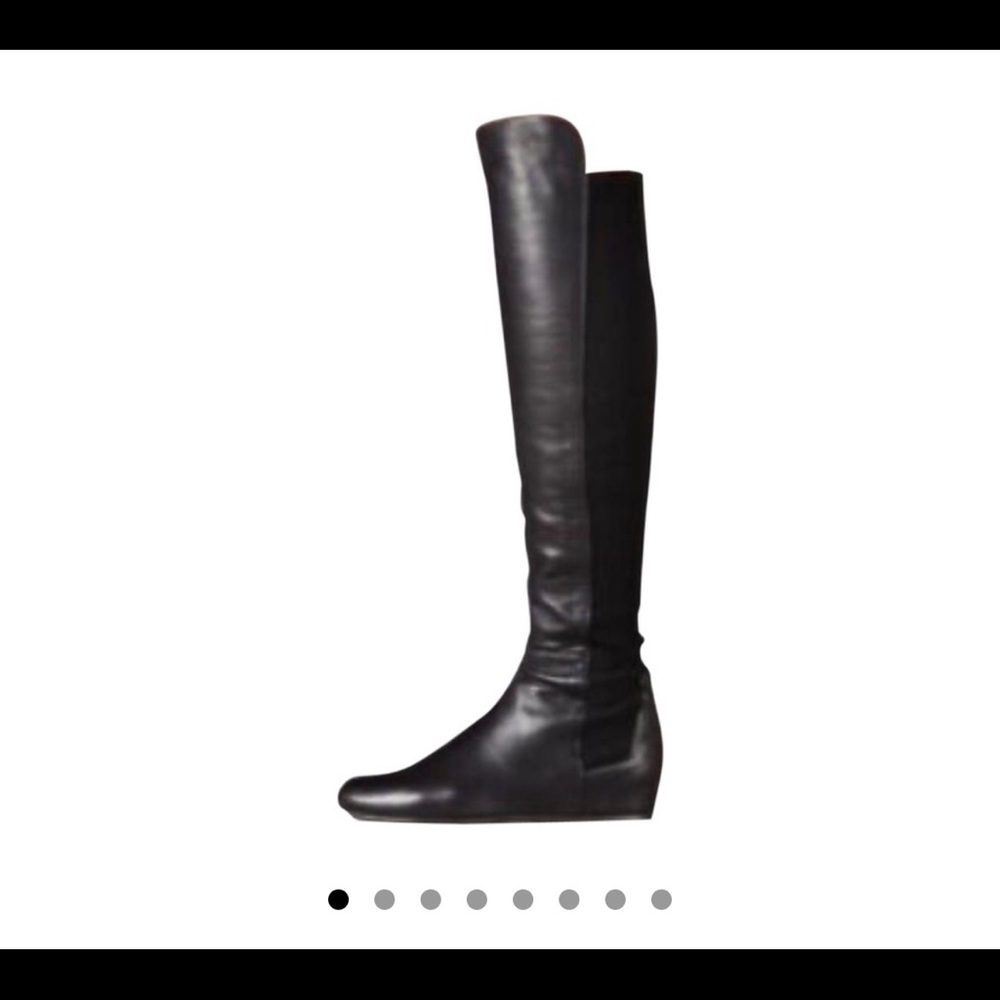 Stuart Weitzman Lander black leather boot size 9